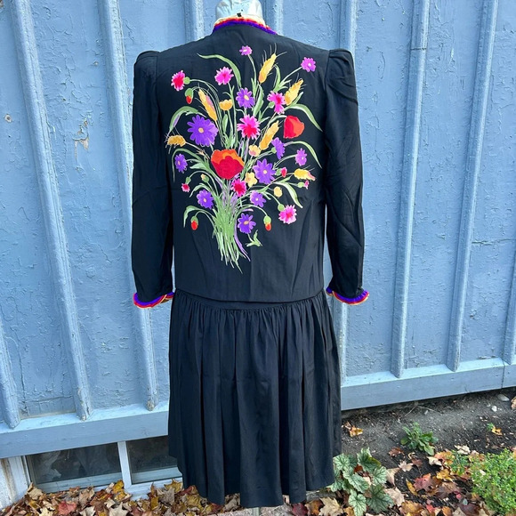 Alan Cherry Vintage 80’s  Silk Dress & Jacket, size 8 - Picture 2 of 15